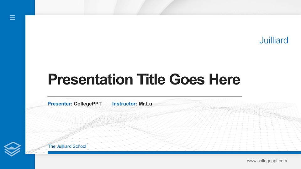 The Juilliard School Thesis Proposal/Graduation Defense PPT Template16:9 ratio PPT effect preview image