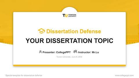 Towson University Graduation Thesis Defense PPT Template