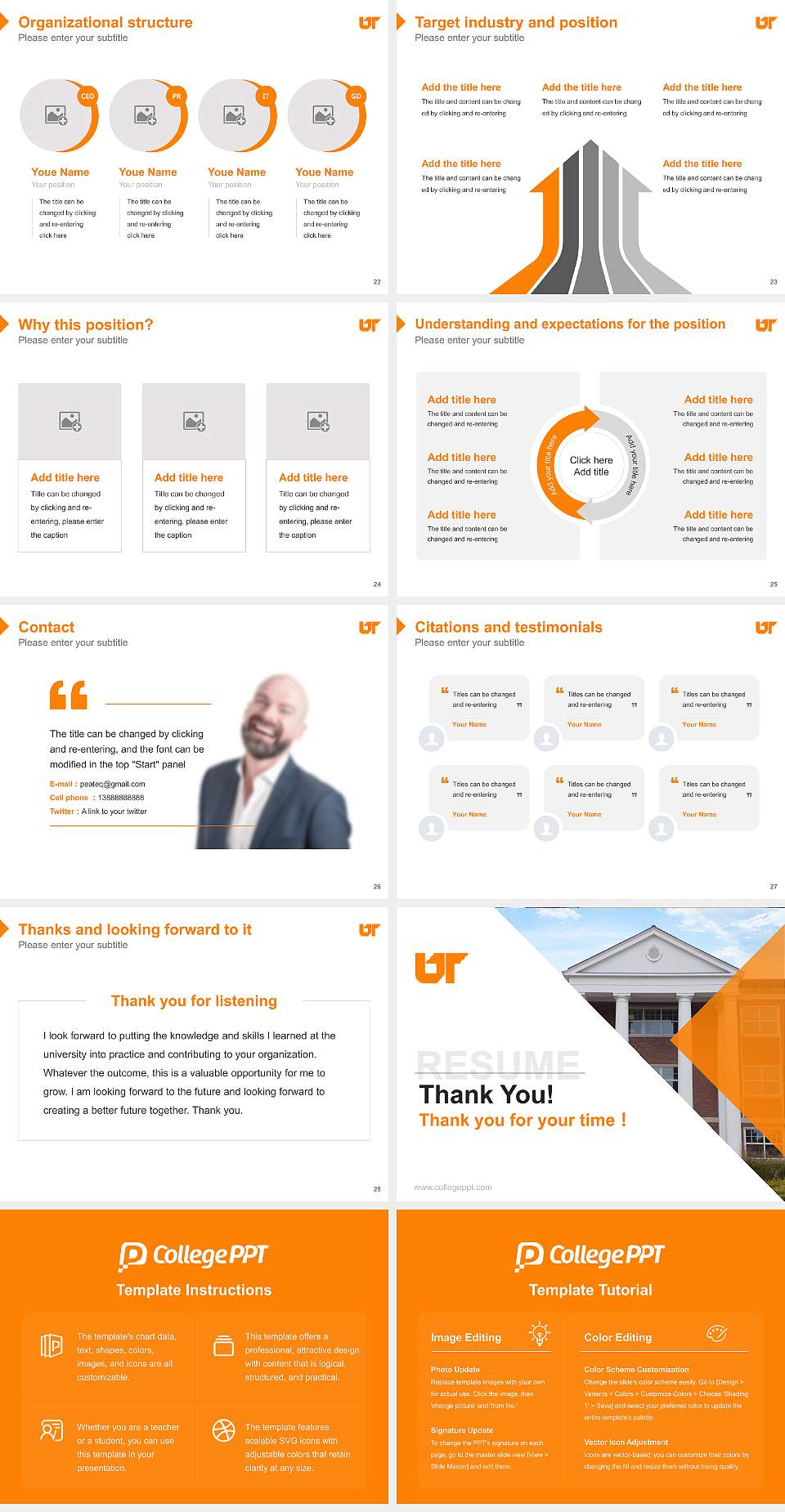 The University of Tennessee-Martin Resume PPT Template4:3 ratio PPT effect preview image4