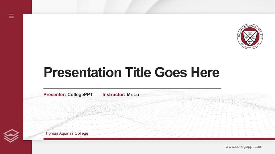 Thomas Aquinas College Thesis Proposal/Graduation Defense PPT Template16:9 ratio PPT effect preview image