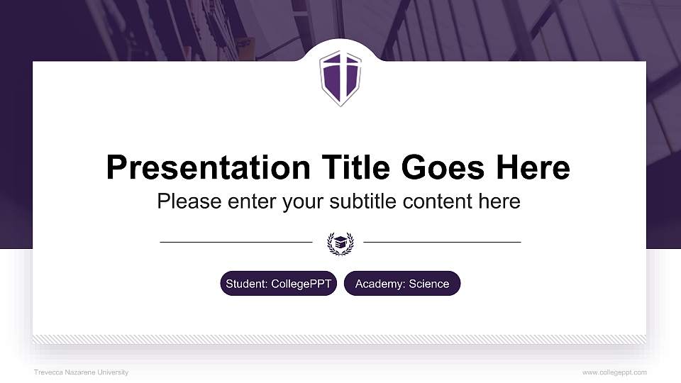 Trevecca Nazarene University National Scholarship Defense PPT Template16:9 ratio PPT effect preview image