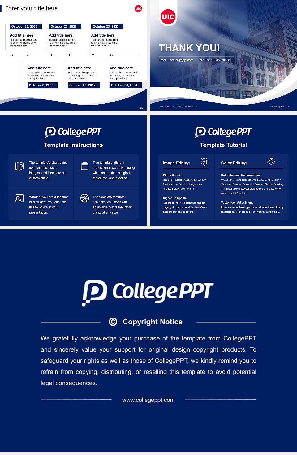 University of Illinois Chicago School of Law Lecture Sharing and Networking Event PPT Template4:3 ratio PPT effect preview image4