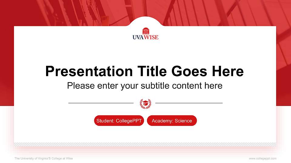 The University of Virginia’S College at Wise National Scholarship Defense PPT Template16:9 ratio PPT effect preview image