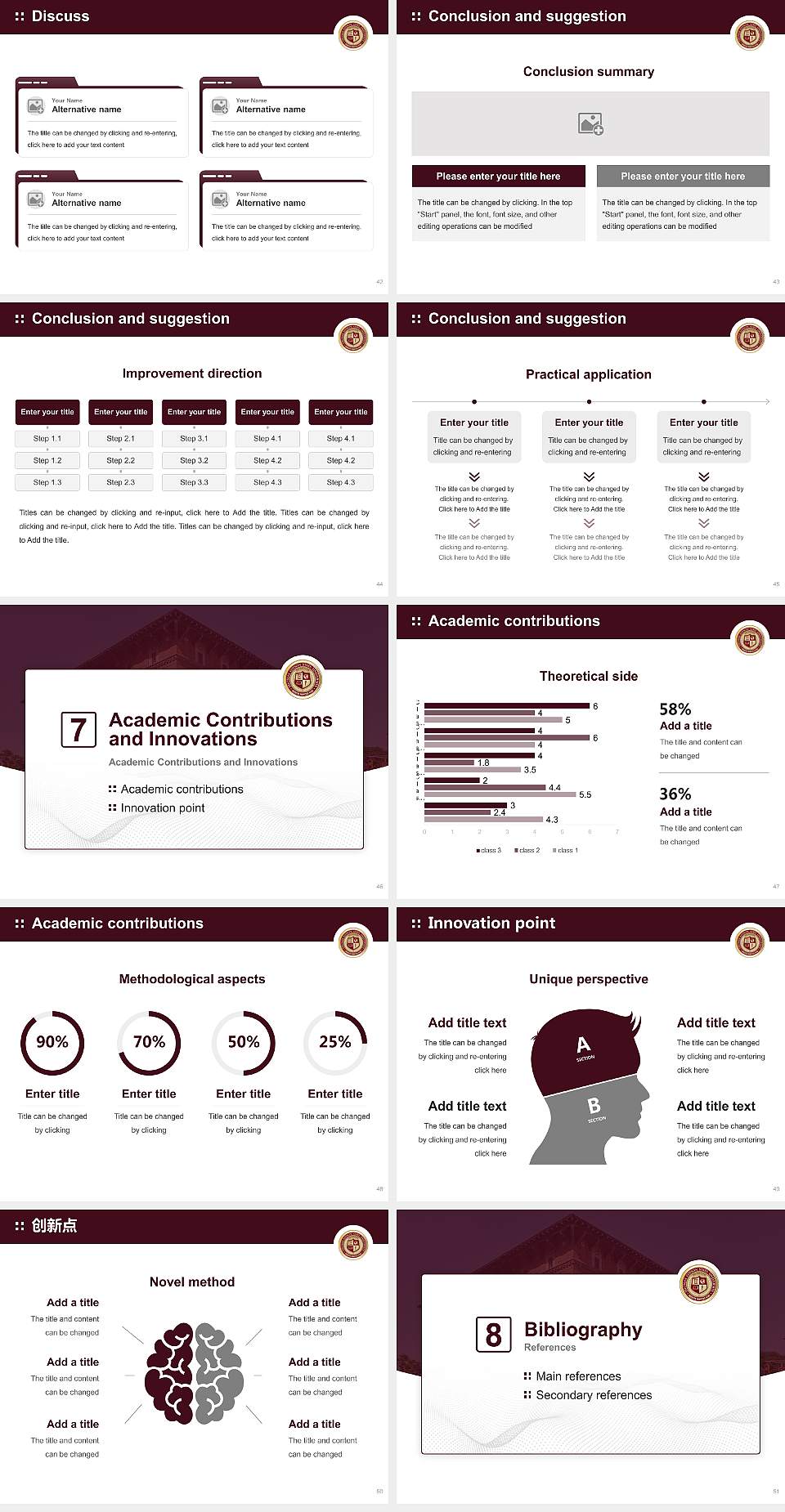 Thomas Edison State University Graduation Thesis Defense PPT Template4:3 ratio PPT effect preview image6