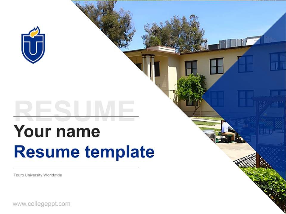 Touro University Worldwide Resume PPT Template4:3 ratio PPT effect preview image5