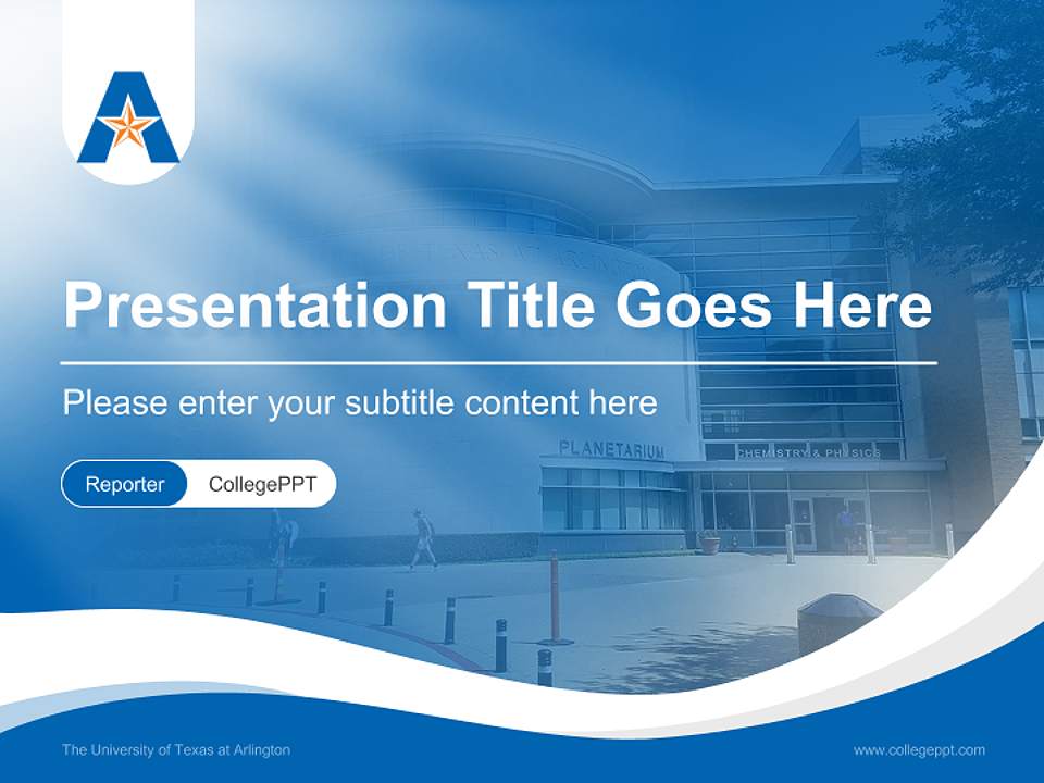 The University of Texas at Arlington Lecture Sharing and Networking Event PPT Template4:3 ratio PPT effect preview image4