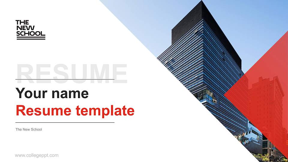 The New School Resume PPT Template16:9 ratio PPT effect preview image