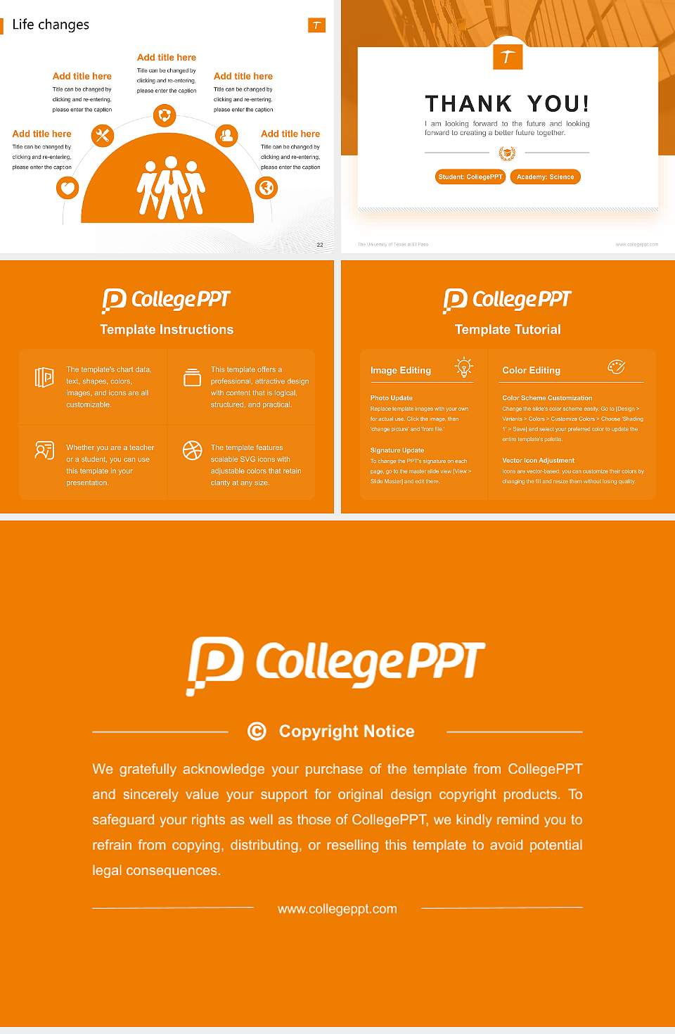 The University of Texas at El Paso National Scholarship Defense PPT Template4:3 ratio PPT effect preview image4