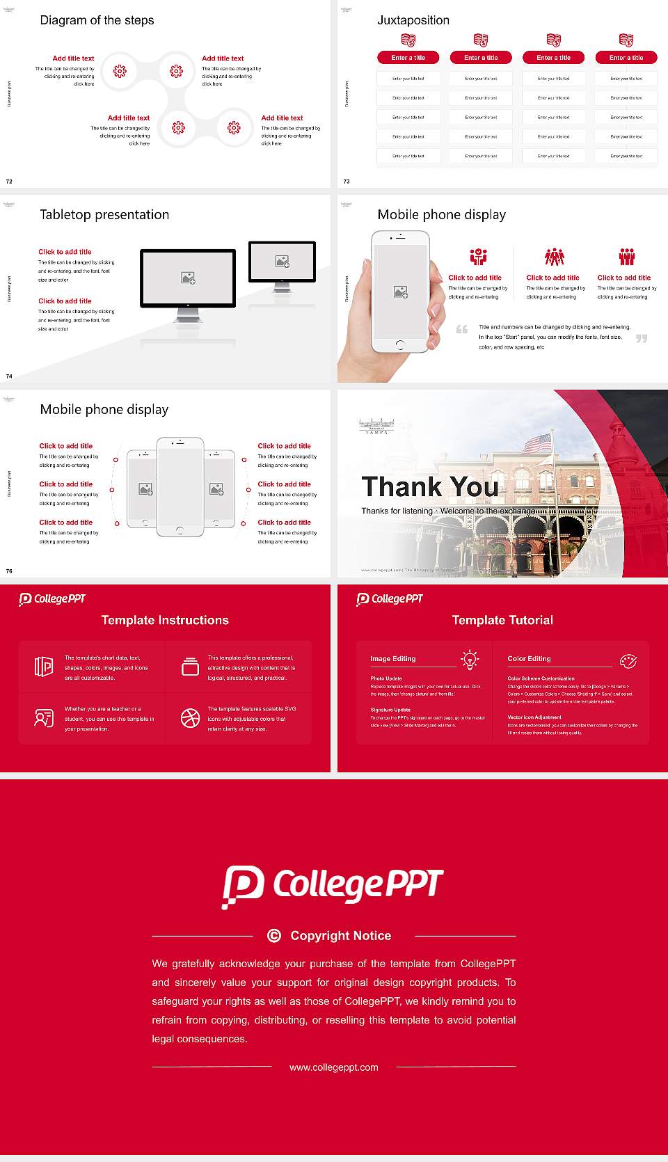 The University of Tampa Competition/Entrepreneurship Contest PPT Template16:9 ratio PPT effect preview image9