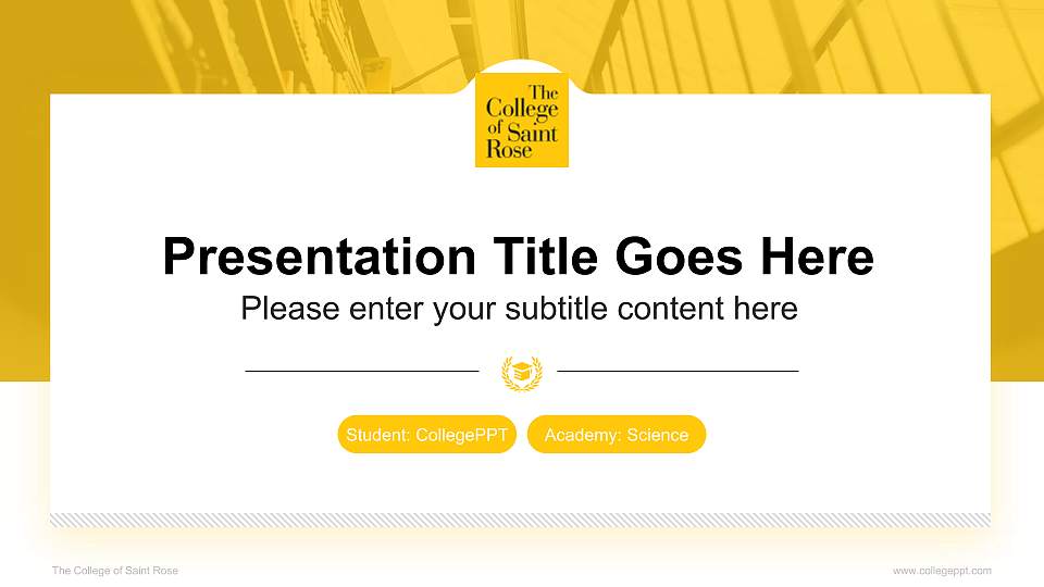 The College of Saint Rose National Scholarship Defense PPT Template16:9 ratio PPT effect preview image