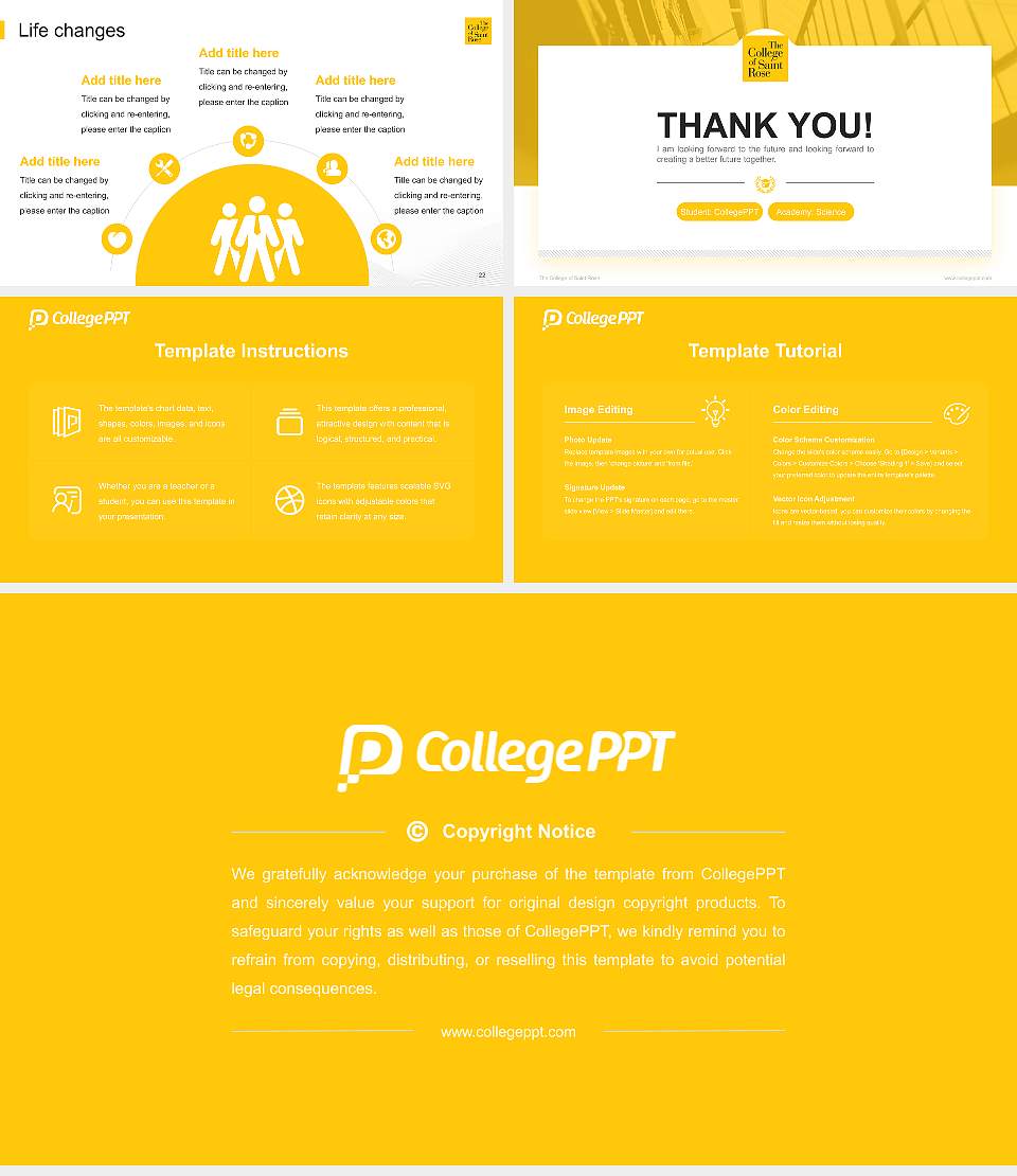 The College of Saint Rose National Scholarship Defense PPT Template16:9 ratio PPT effect preview image4