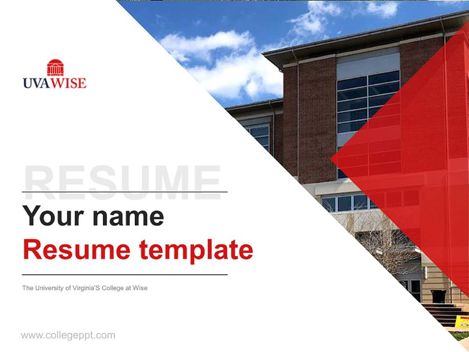 The University of Virginia’S College at Wise Resume PPT Template4:3 ratio PPT effect preview image5