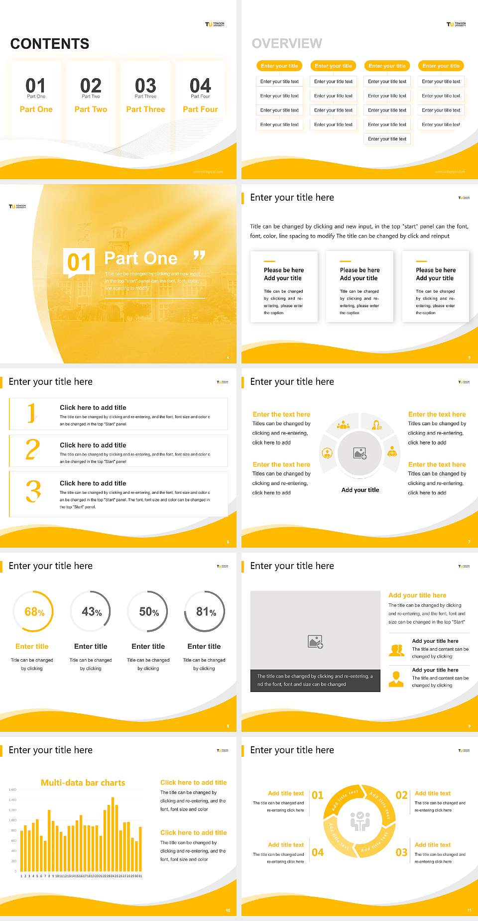 Towson University Lecture Sharing and Networking Event PPT Template4:3 ratio PPT effect preview image2