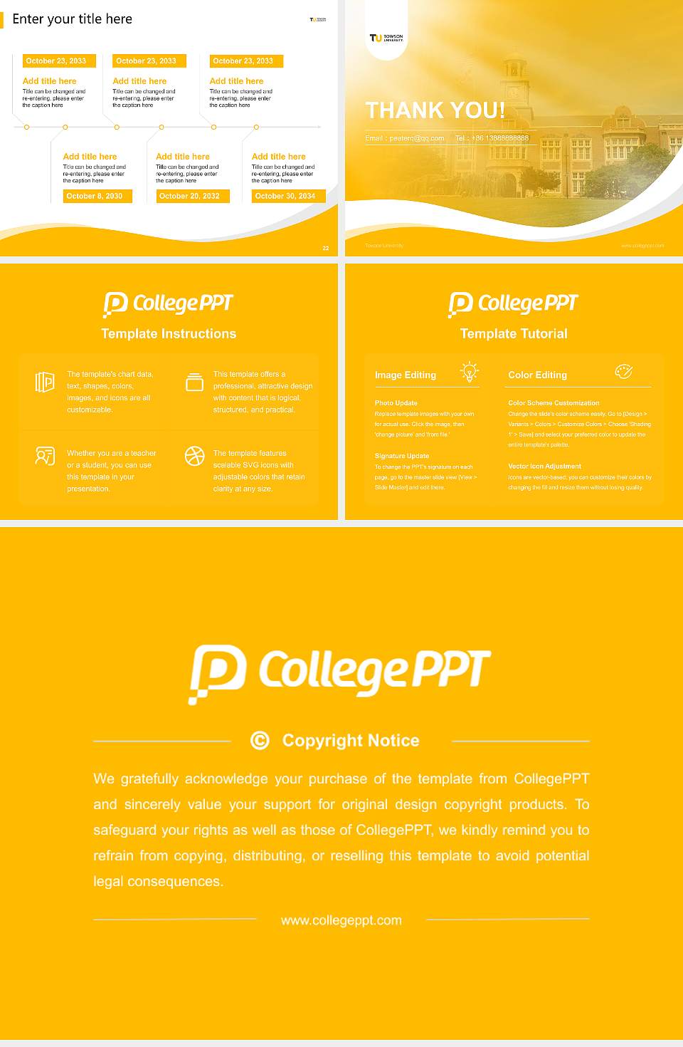 Towson University Lecture Sharing and Networking Event PPT Template4:3 ratio PPT effect preview image4