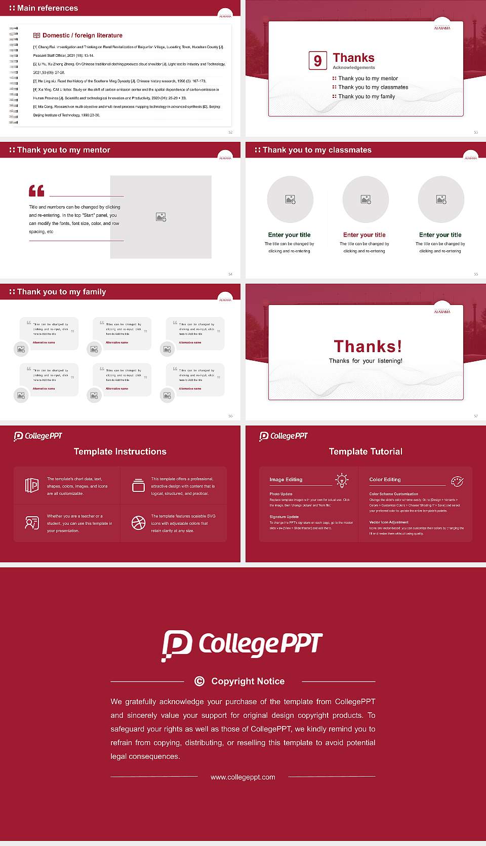 The University of Alabama Graduation Thesis Defense PPT Template16:9 ratio PPT effect preview image7