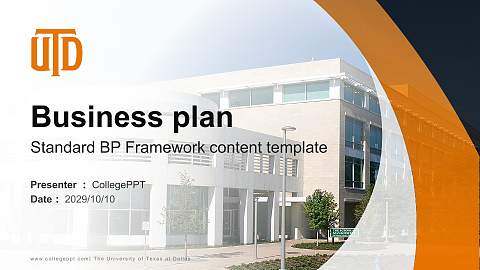 The University of Texas at Dallas Competition/Entrepreneurship Contest PPT Template