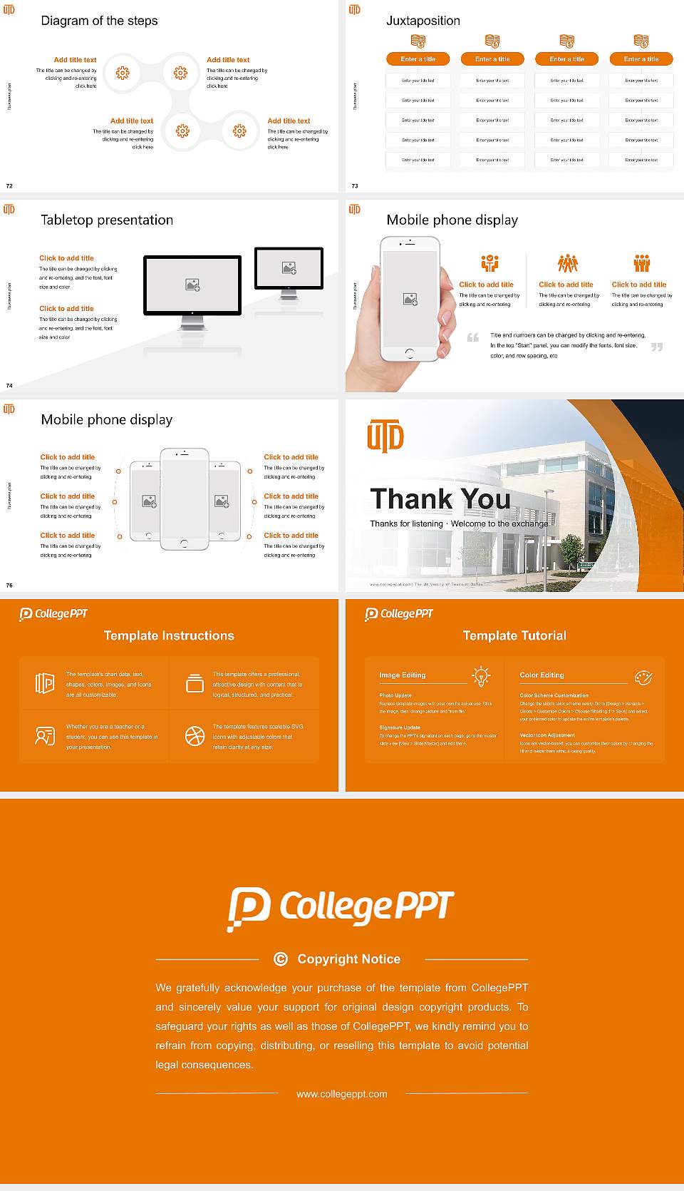 The University of Texas at Dallas Competition/Entrepreneurship Contest PPT Template16:9 ratio PPT effect preview image9