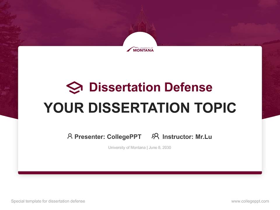 University of Montana Graduation Thesis Defense PPT Template4:3 ratio PPT effect preview image7