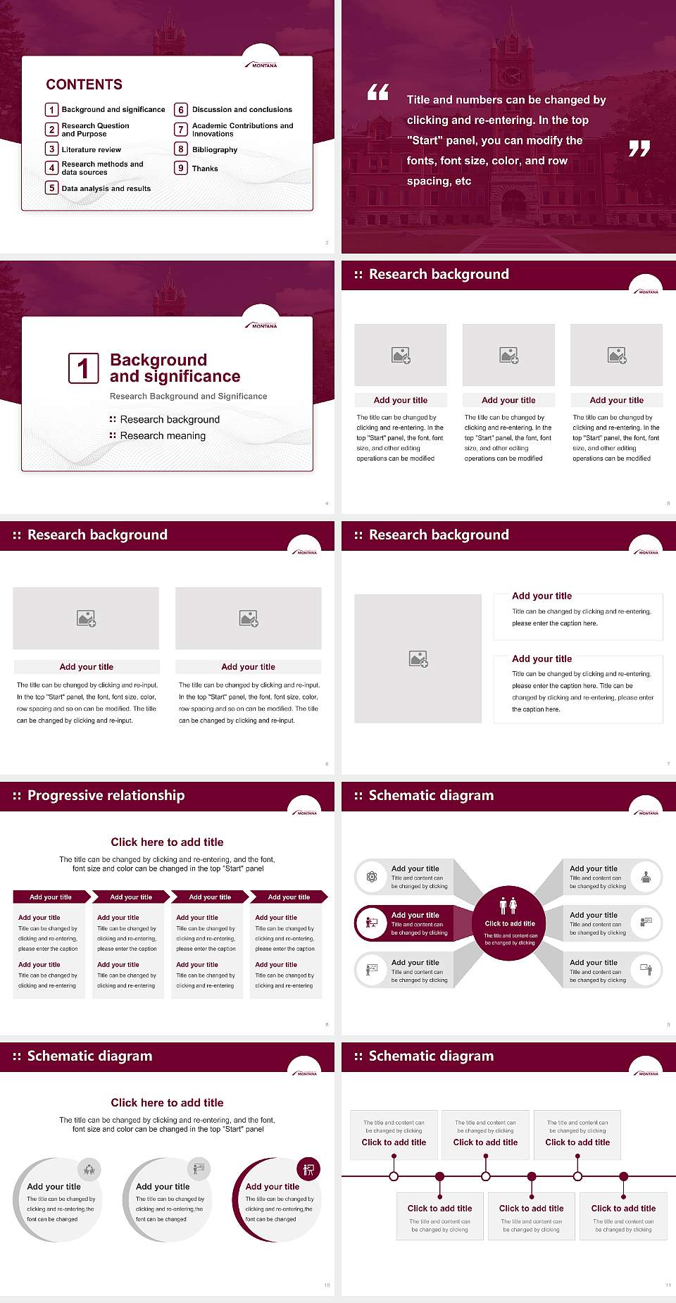 University of Montana Graduation Thesis Defense PPT Template4:3 ratio PPT effect preview image2