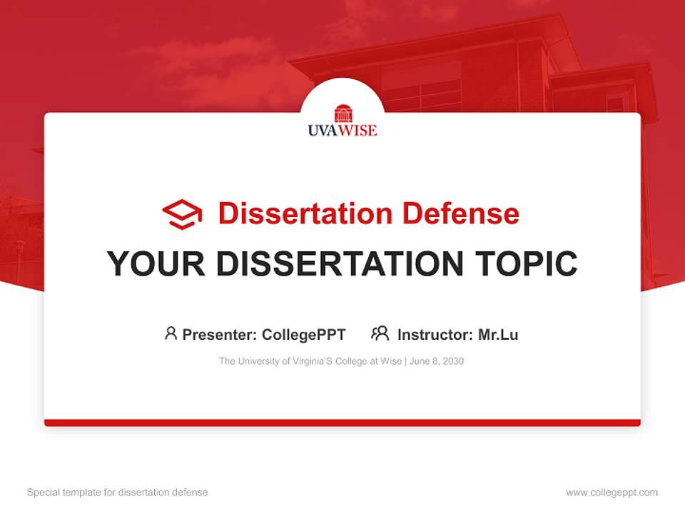 The University of Virginia’S College at Wise Graduation Thesis Defense PPT Template4:3 ratio PPT effect preview image7