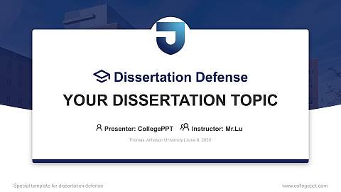 Thomas Jefferson University Graduation Thesis Defense PPT Template