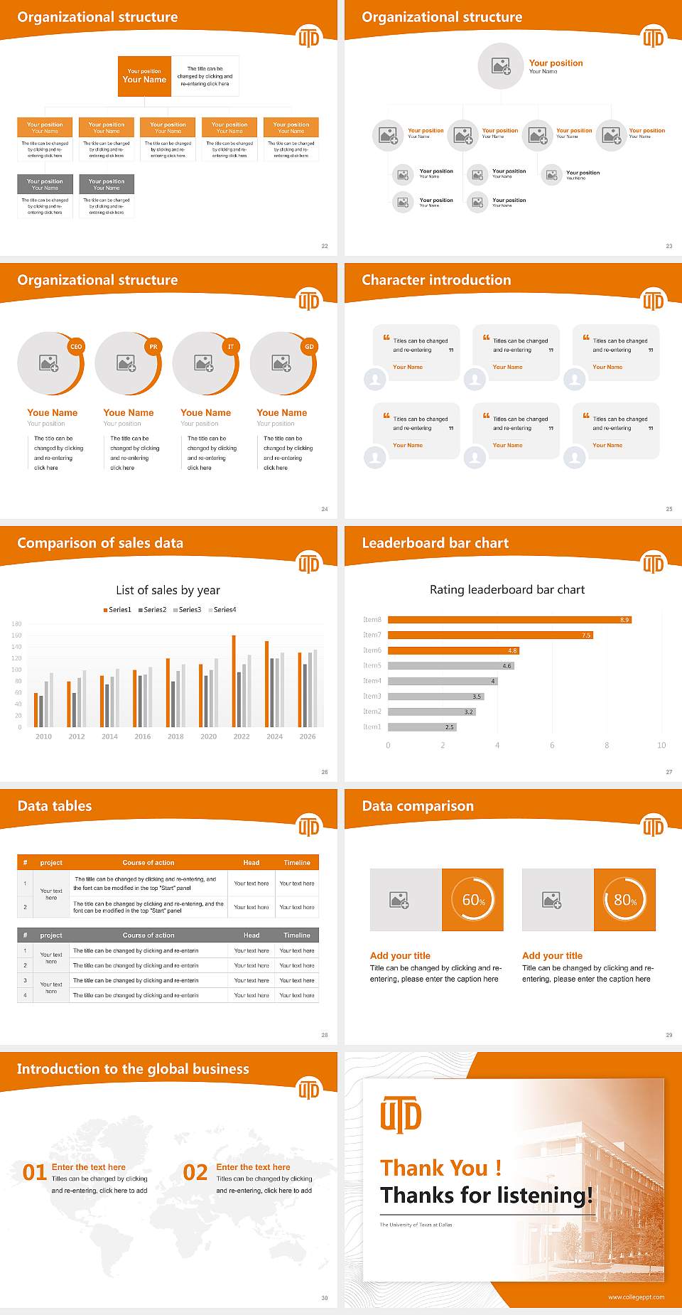 The University of Texas at Dallas Academic Presentation/Research Findings Report PPT Template4:3 ratio PPT effect preview image4