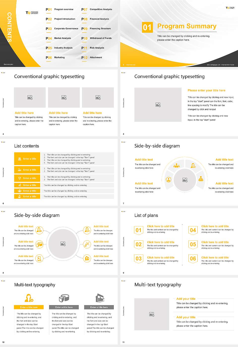 Towson University Competition/Entrepreneurship Contest PPT Template16:9 ratio PPT effect preview image2