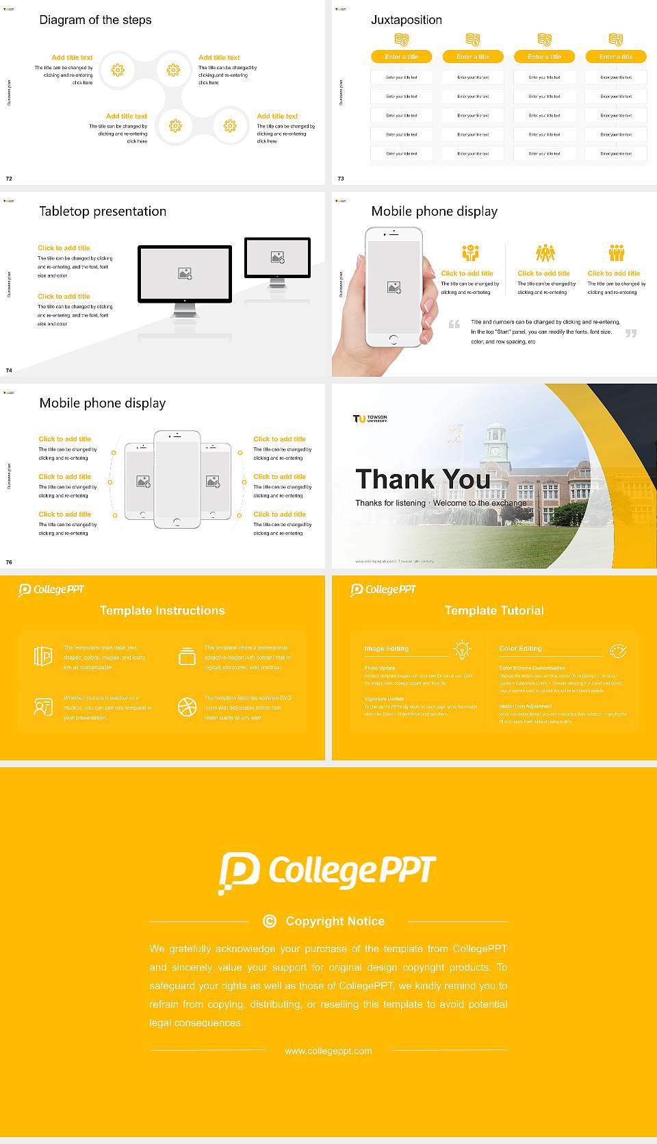Towson University Competition/Entrepreneurship Contest PPT Template16:9 ratio PPT effect preview image9