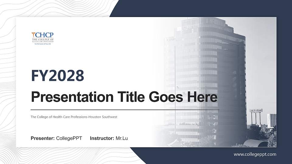 The College of Health Care Professions-Houston Southwest Academic Presentation/Research Findings Report PPT Template16:9 ratio PPT effect preview image