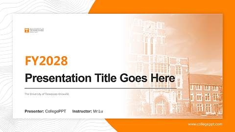 The University of Tennessee-Knoxville Academic Presentation/Research Findings Report PPT Template