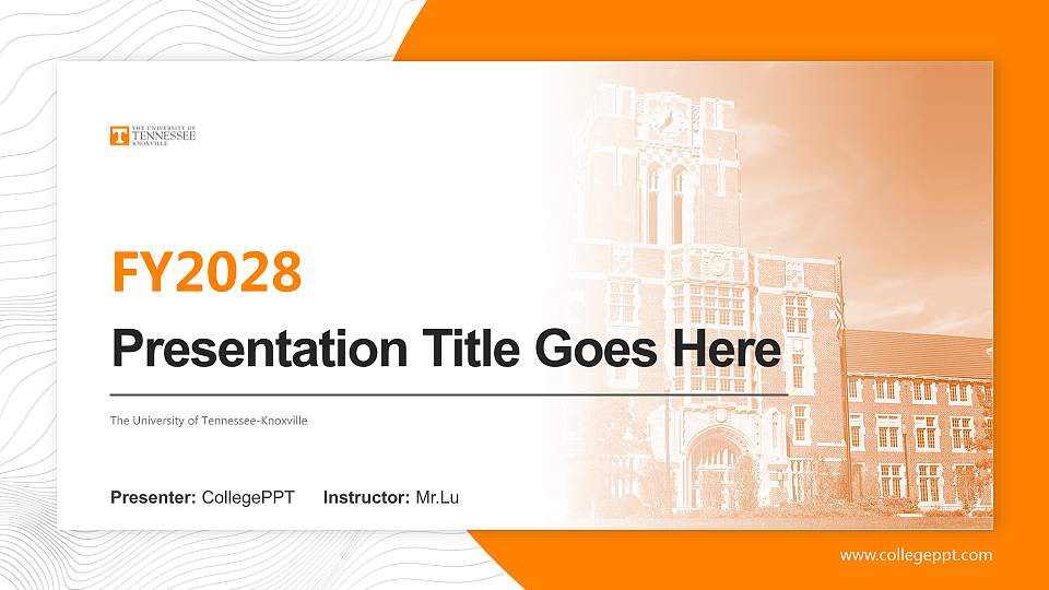 The University of Tennessee-Knoxville Academic Presentation/Research Findings Report PPT Template16:9 ratio PPT effect preview image