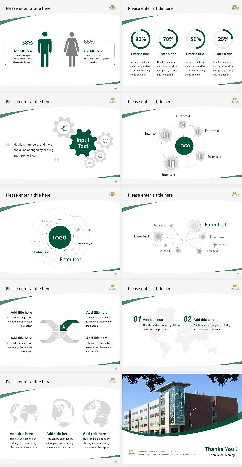 The University of Tennessee Health Science Center Course/Courseware Creation PPT Template4:3 ratio PPT effect preview image4