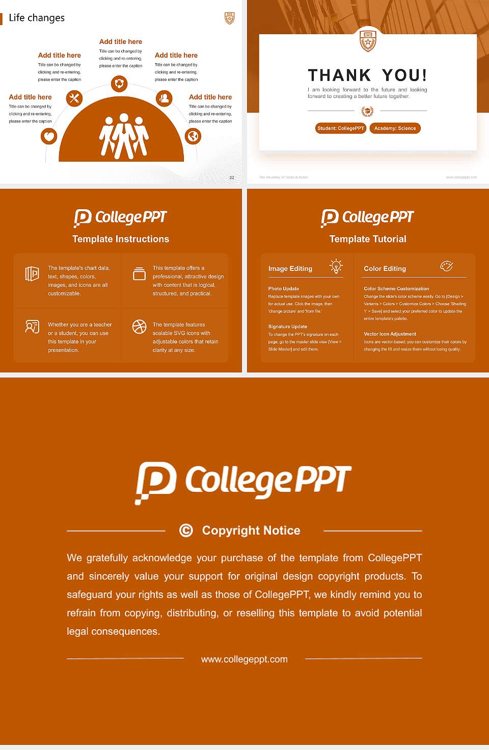 The University of Texas at Austin National Scholarship Defense PPT Template4:3 ratio PPT effect preview image4
