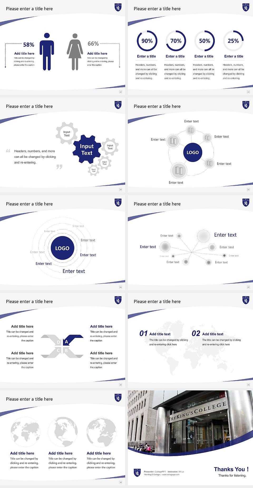 The King’S College Course/Courseware Creation PPT Template4:3 ratio PPT effect preview image4
