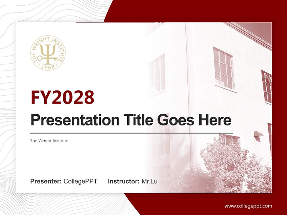 The Wright Institute Academic Presentation/Research Findings Report PPT Template4:3 ratio PPT effect preview image5
