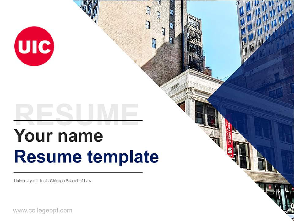 University of Illinois Chicago School of Law Resume PPT Template4:3 ratio PPT effect preview image5