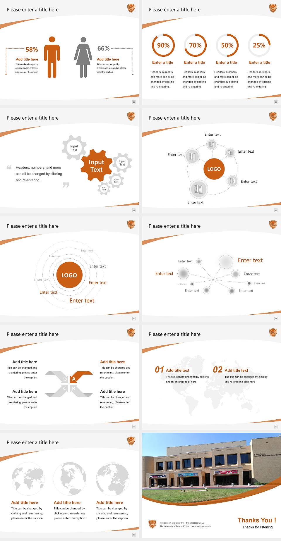 The University of Texas at Tyler Course/Courseware Creation PPT Template4:3 ratio PPT effect preview image4