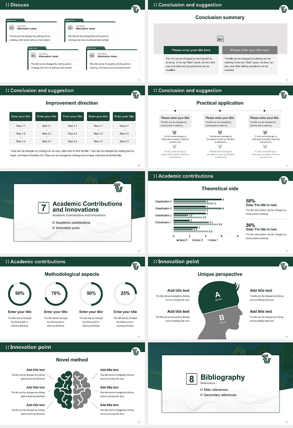 Tiffin University Graduation Thesis Defense PPT Template16:9 ratio PPT effect preview image6