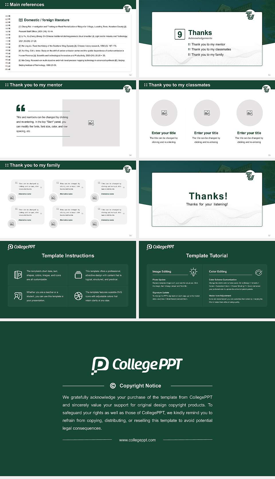 Tiffin University Graduation Thesis Defense PPT Template16:9 ratio PPT effect preview image7