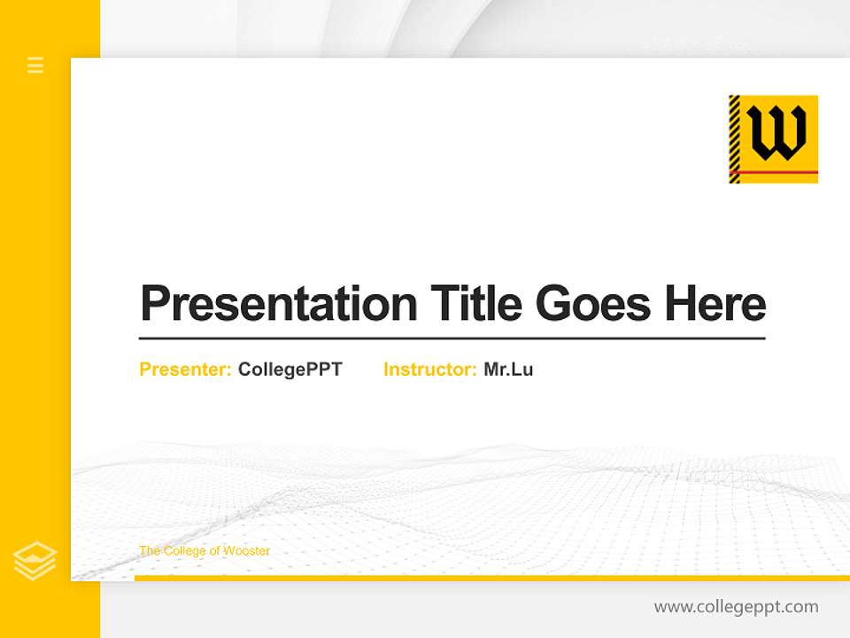 The College of Wooster Thesis Proposal/Graduation Defense PPT Template4:3 ratio PPT effect preview image5