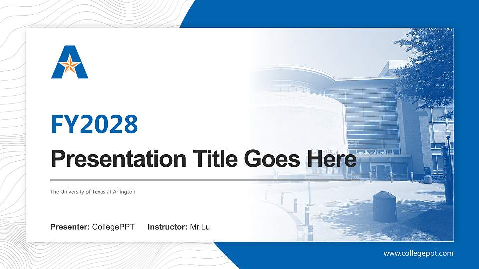 The University of Texas at Arlington Academic Presentation/Research Findings Report PPT Template16:9 ratio PPT effect preview image