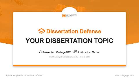 The University of Tennessee-Knoxville Graduation Thesis Defense PPT Template