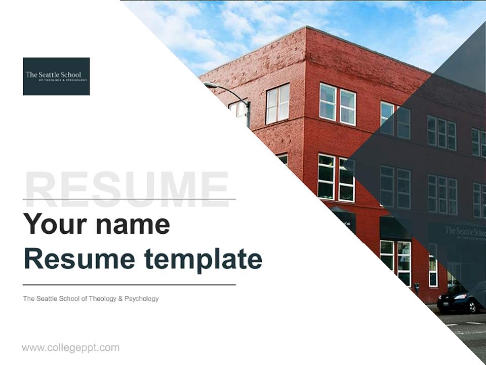 The Seattle School of Theology & Psychology Resume PPT Template4:3 ratio PPT effect preview image5
