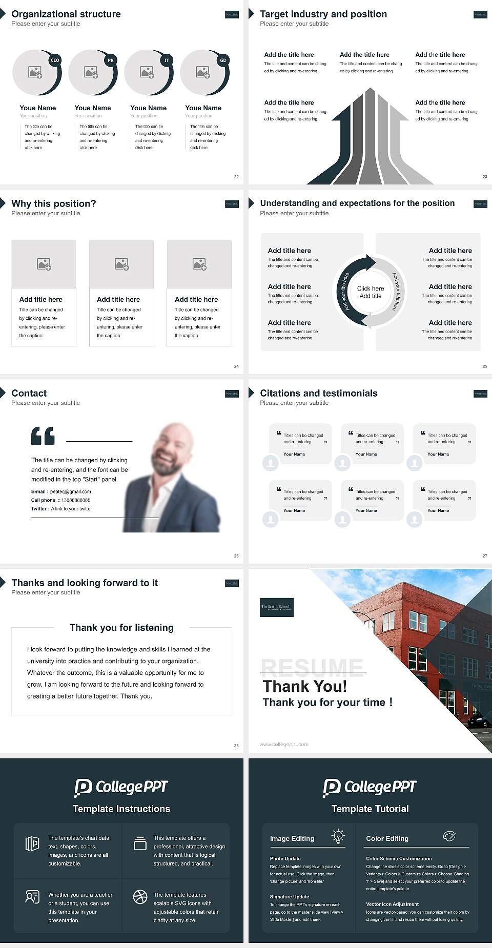 The Seattle School of Theology & Psychology Resume PPT Template4:3 ratio PPT effect preview image4