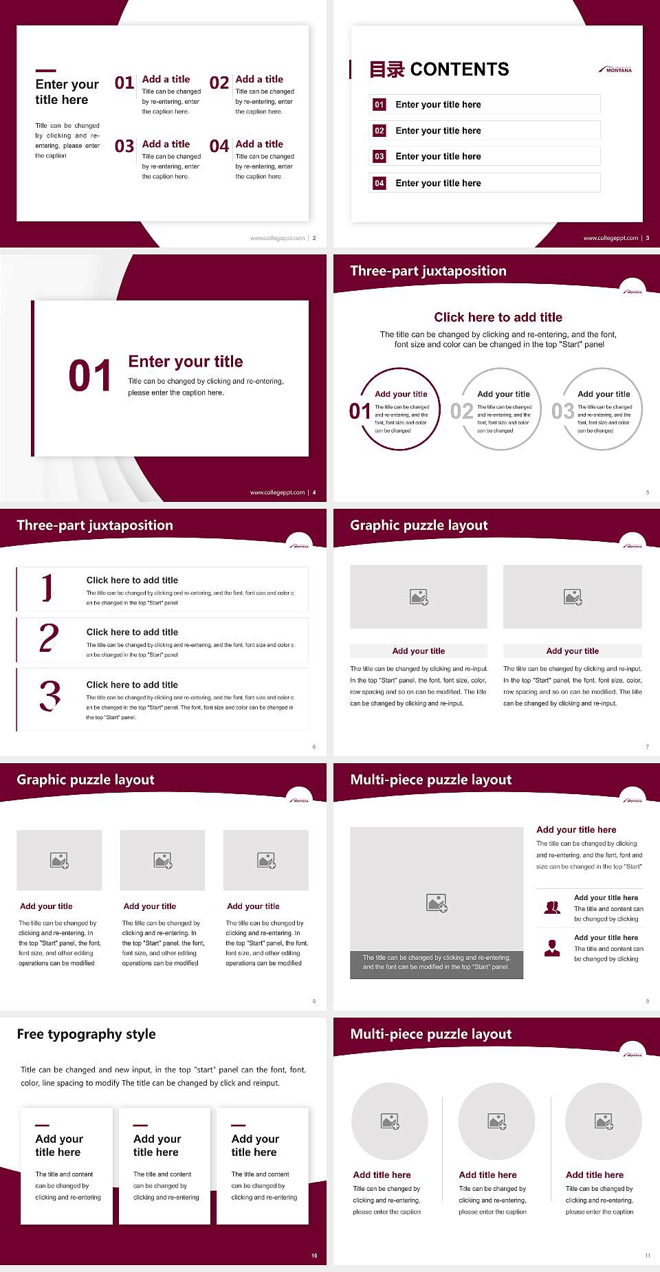 University of Montana Academic Presentation/Research Findings Report PPT Template4:3 ratio PPT effect preview image2