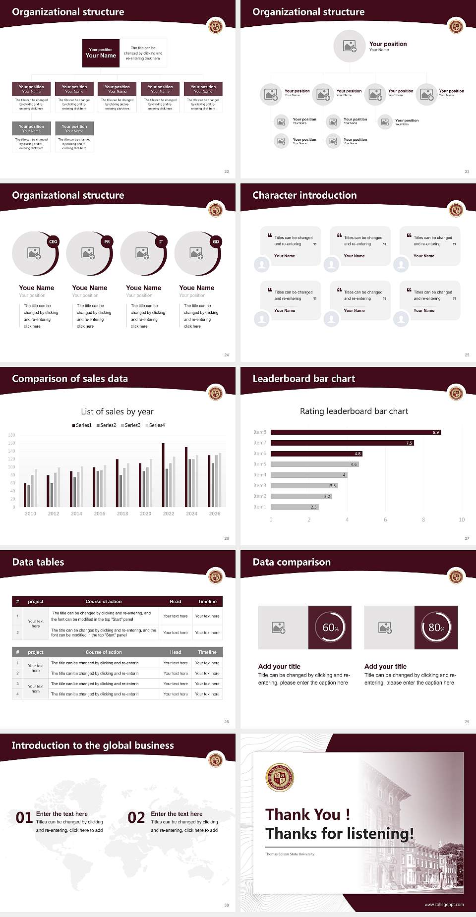 Thomas Edison State University Academic Presentation/Research Findings Report PPT Template4:3 ratio PPT effect preview image4