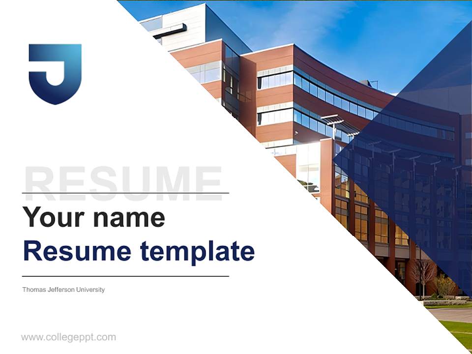 Thomas Jefferson University Resume PPT Template4:3 ratio PPT effect preview image5
