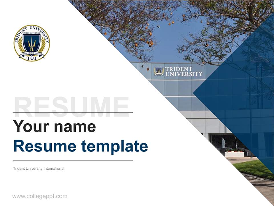 Trident University International Resume PPT Template4:3 ratio PPT effect preview image5