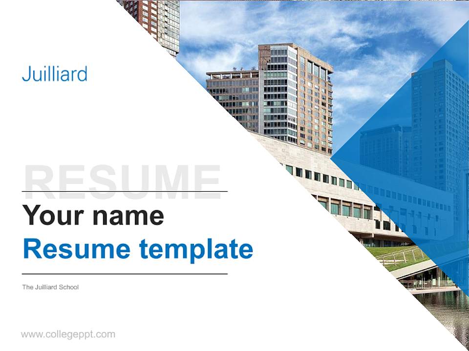 The Juilliard School Resume PPT Template4:3 ratio PPT effect preview image5