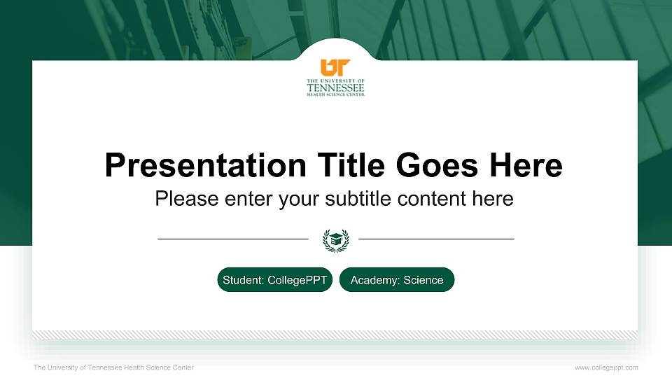 The University of Tennessee Health Science Center National Scholarship Defense PPT Template16:9 ratio PPT effect preview image